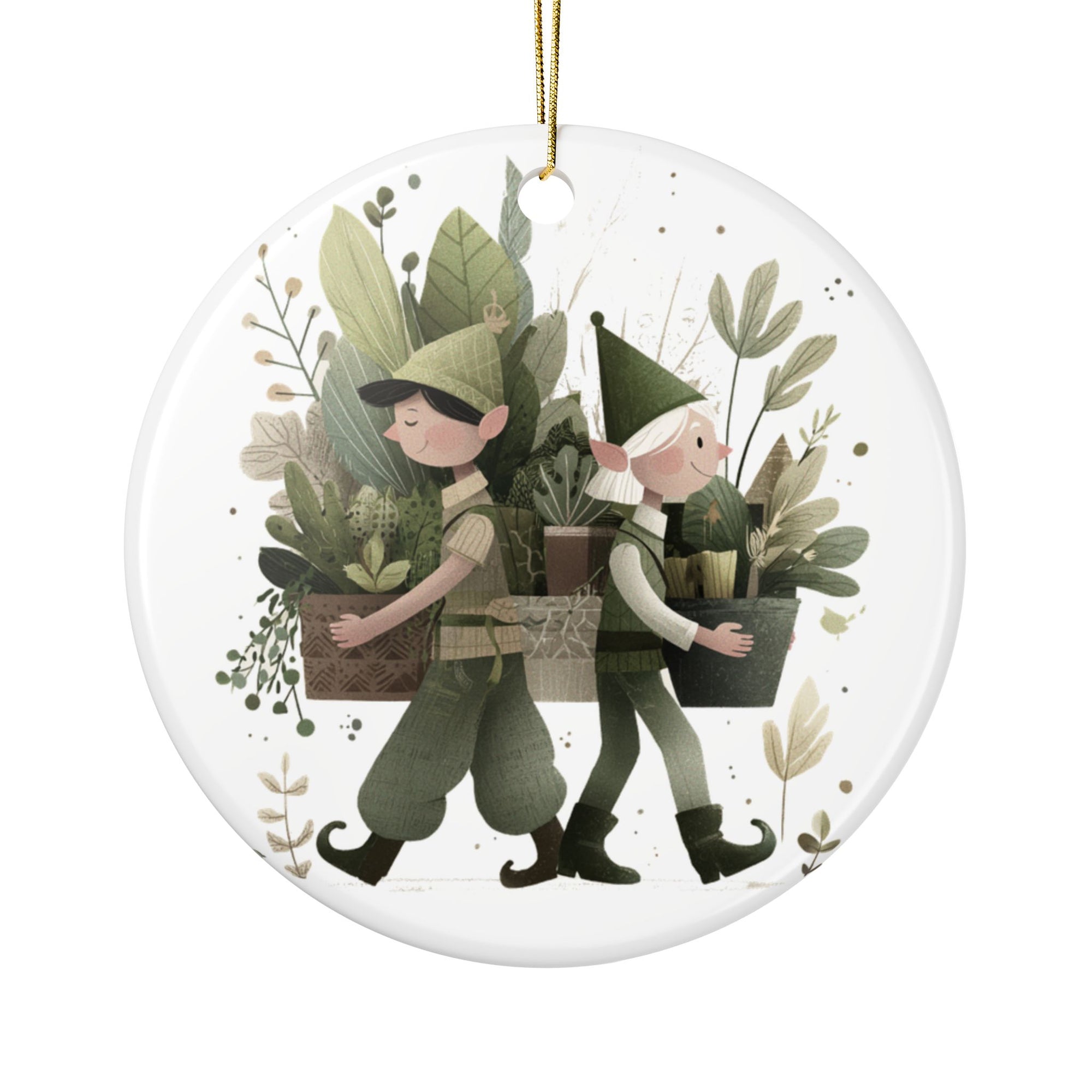 Garden Gnome Ceramic Ornament