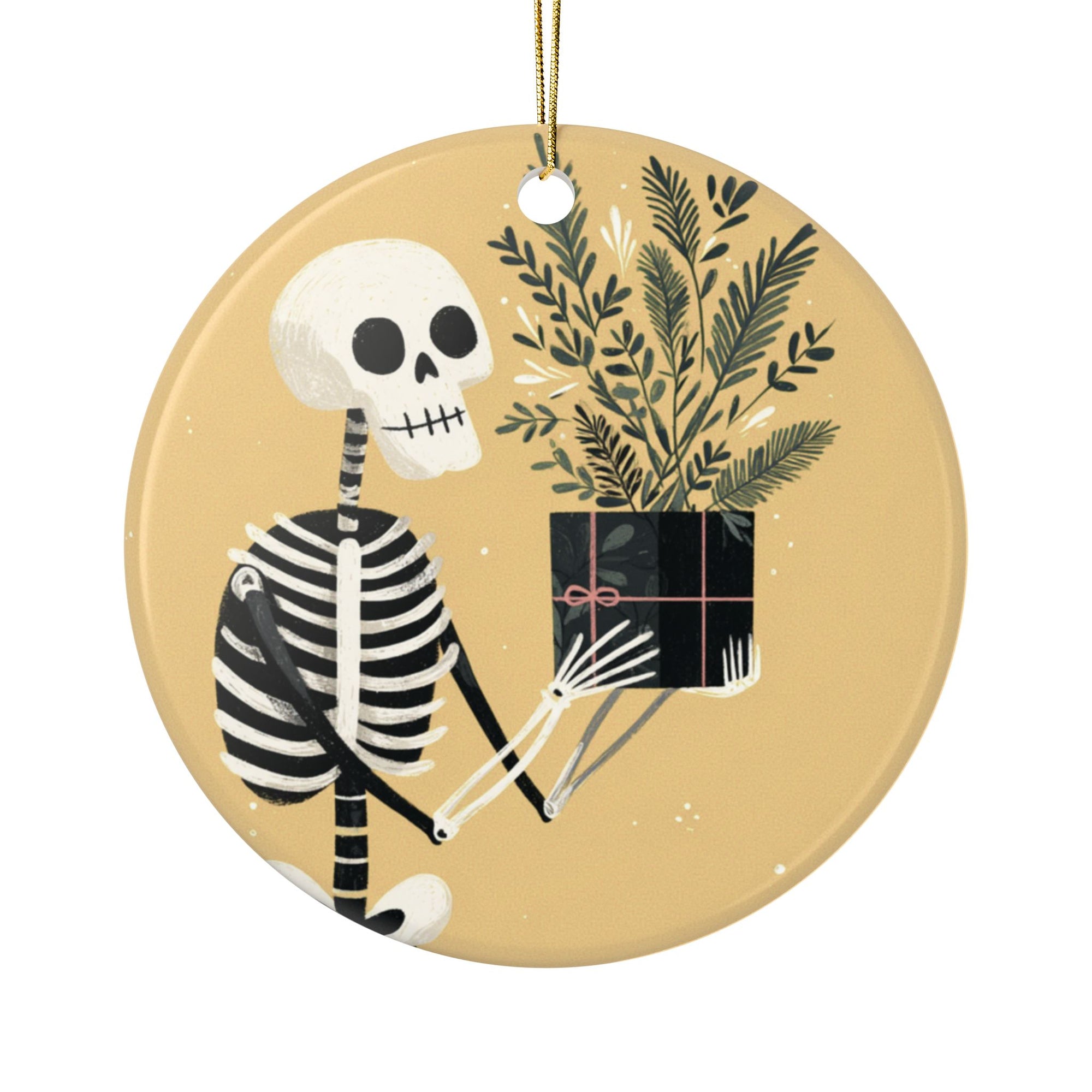 Skeleton Gift Ceramic Ornament