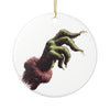 Grinch Hand Ceramic Ornament