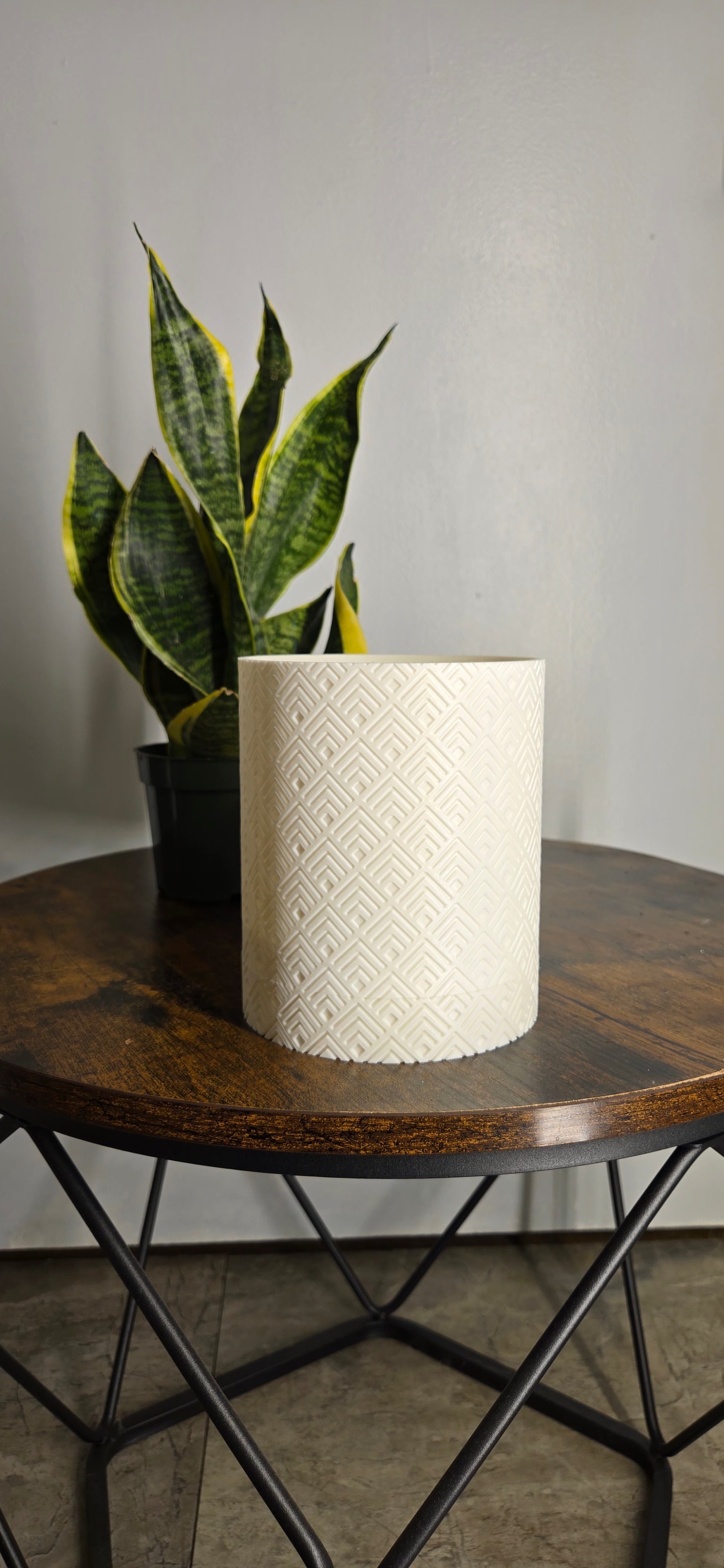 5" Modern Cream Printed Planted