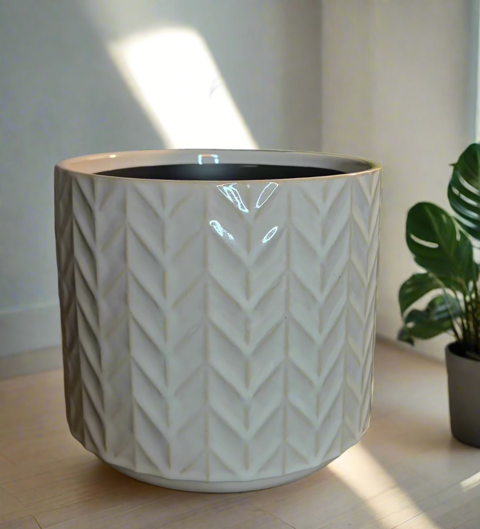 8" Textured Ceramic Planter