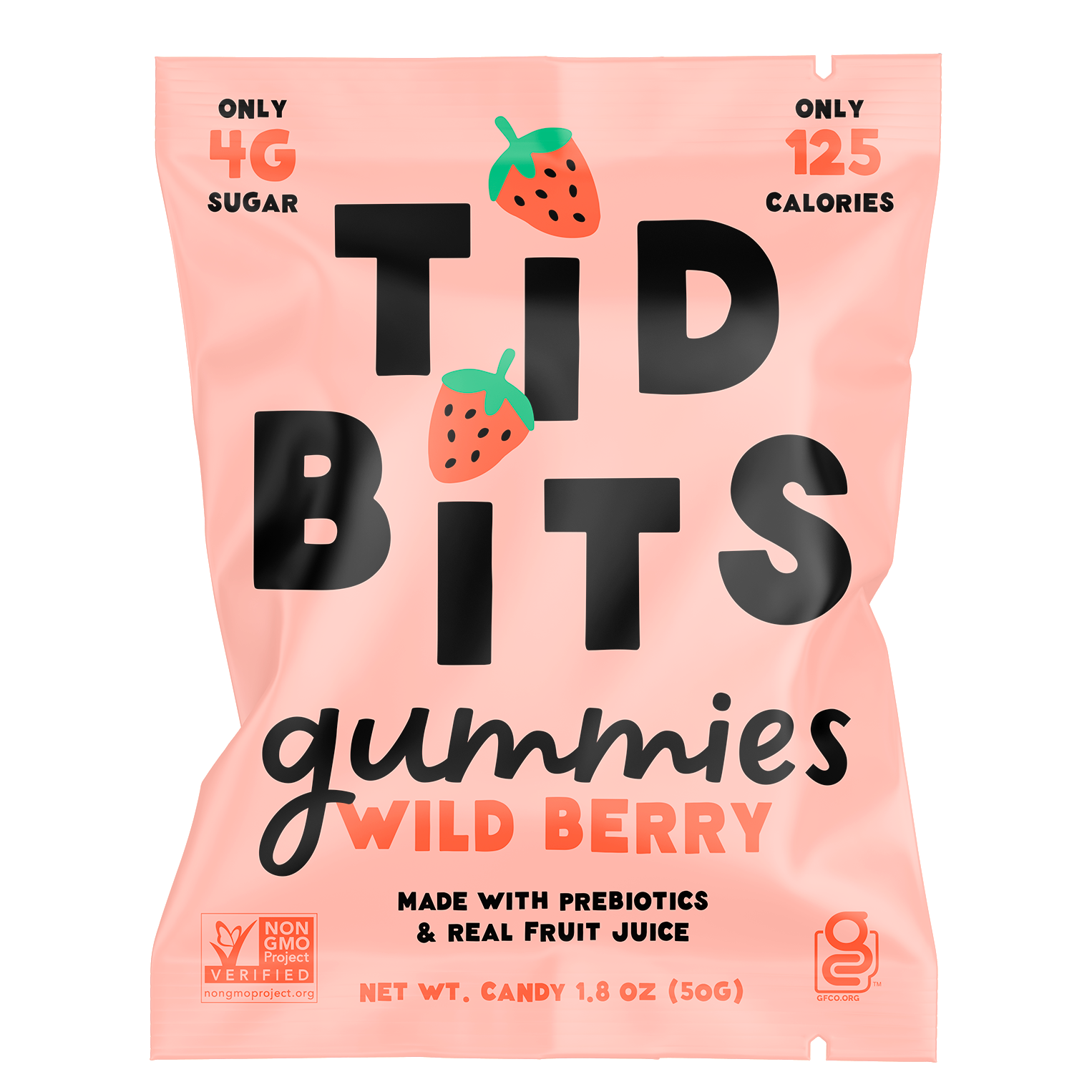 Wild Berry Gummy Candy Low 4g Sugar, Prebiotics, Plant Based